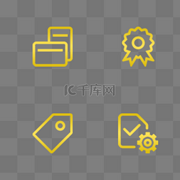 手机常用功能图标图片_金色简约金融类APP手机常用通用图