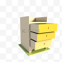 白色木柜子图片_C4D床头柜美式现代