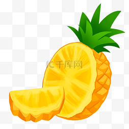 台湾手撕菠萝图片_新鲜水果菠萝插画