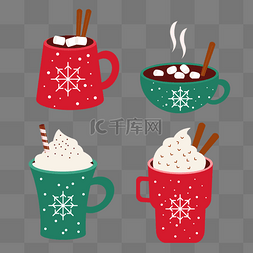 热饮大杯图片_christmas hot cocoa mug大杯饮料圣诞树