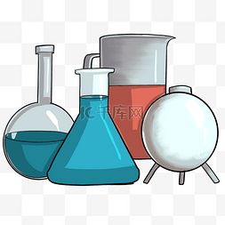 蓝色化学玻璃瓶子插图