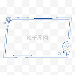 蝴蝶线条透明图片_蓝色点线科技边框