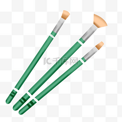 绿色写实油画笔