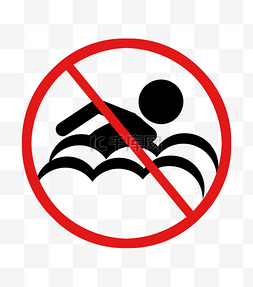 禁止游泳区域标志