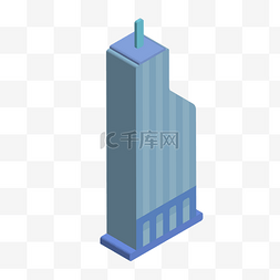 公司大楼logo样机图片_2.5D仓库房子PNG免抠