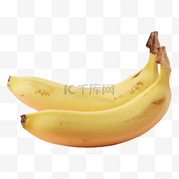 好吃美味的香蕉图片_二根黄色的香蕉免抠图