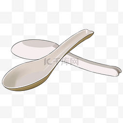 聚酮树脂图片_两支白色一次性塑料勺子