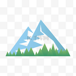 蓝色三角形山峰