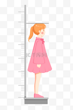 身高测量卡图片_女孩测量身高