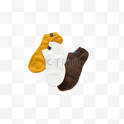 简约运动小清新图片_白色棕色黄色短桩袜子