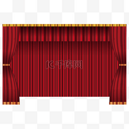 红色舞台幕布素材图片_红色双层舞台幕布