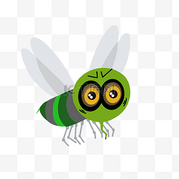 绿色蚊子卡通昆虫
