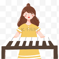 音乐培训psd图片_音乐培训女孩弹琴