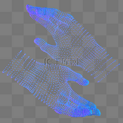 科技点状图片_科技智能双手魔幻数据点状蓝色对