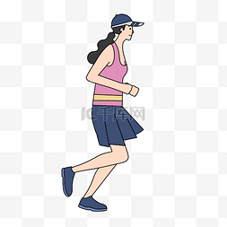 跑步健康运动图片_奔跑少女PNG免抠