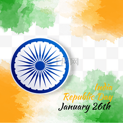 共和国日图片_印度共和国日橙色和绿色晕染效果