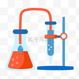 实验化学实验器具图片_扁平风实验器材元素