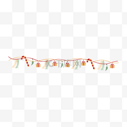 圣诞花纹装饰素材图片_圣诞礼盒装饰分割线