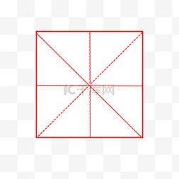 米字格笔画图片_红色单个米字格