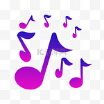 蓝紫色扁平渐变音乐音符装饰