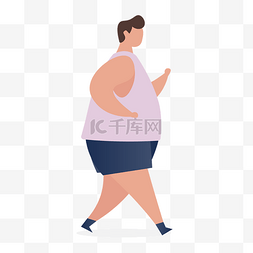跑步锻炼胖人物
