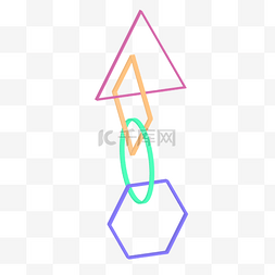 彩色几何体串接组合