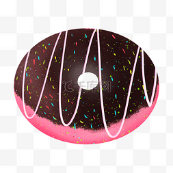 粉色甜甜圈图片_奶油甜甜圈卡通插画