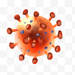 圆球细菌图片_橙色新冠病毒