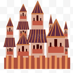 橙色高层城堡