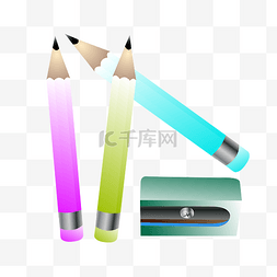 彩色铅笔素材图片_彩色铅笔转笔刀