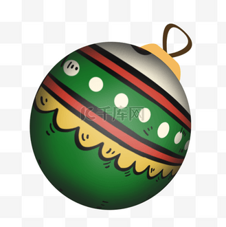 绿色可爱卡通玩具圣诞球