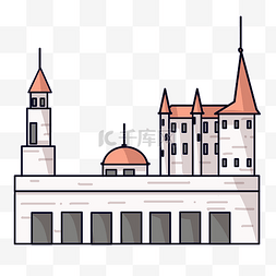 白色城堡图片_白色城堡插画