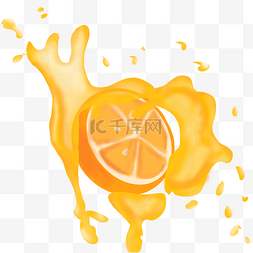 橙汁水果汁黄色液体飞溅果汁