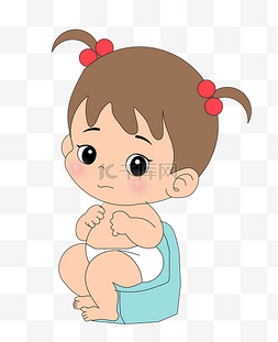 婴儿坐便马桶图片_坐马桶上的婴儿插画