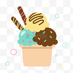 薄荷泡泡图片_夏季清新可爱冰淇淋