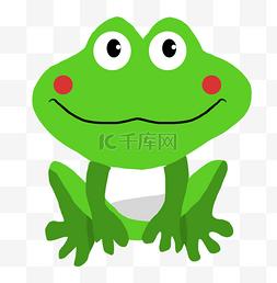 蹲着绿色青蛙插画