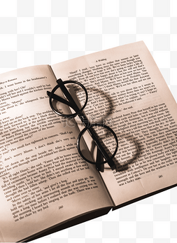 眼镜框png图片_英文书上的眼镜框