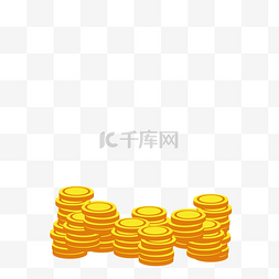 卡通金融理财金币图片_卡通一堆黄色的金币