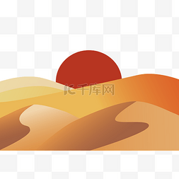 沙漠沙漠落日图片_沙漠PNG