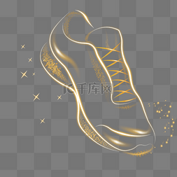 金色渐变颗粒图片_金色运动鞋抽象渐变线性光效分散