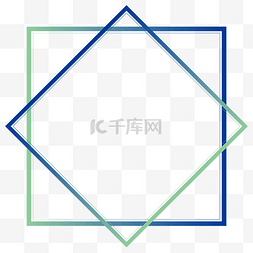 蓝绿几何渐变图片_蓝绿渐变方形简约边框