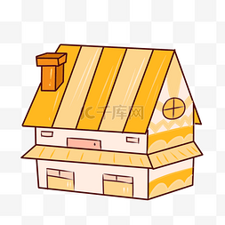 精美黄色房屋插画