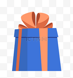 蓝色礼物盒图片图片_矢量扁平礼物盒