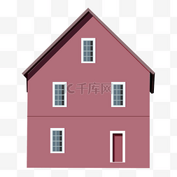 卡通房屋房子粉色