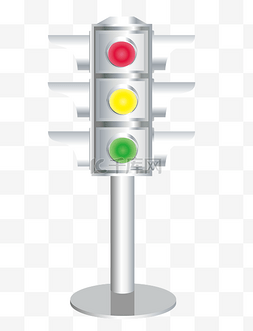 银色交通红绿灯