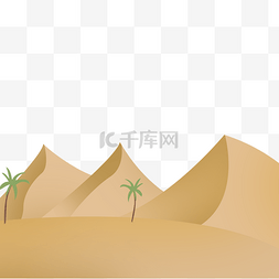 沙漠河流图片_沙漠风景绿植装饰免扣素材