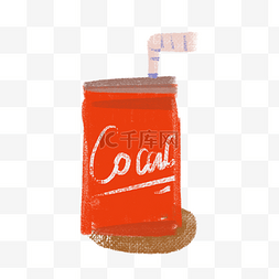 可乐卡通图图片_红色的饮料瓶免抠图
