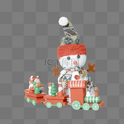 圣诞树圣诞帽图片_圣诞节雪人小火车