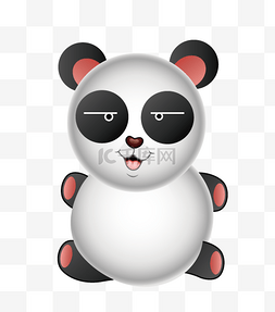 无知熊猫图片_可爱微笑的熊猫设计