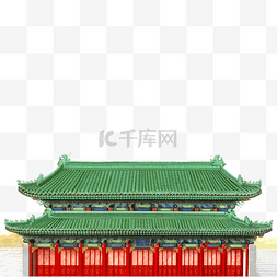 宫殿门洞图片_中国古典宫殿琉璃瓦屋顶装饰